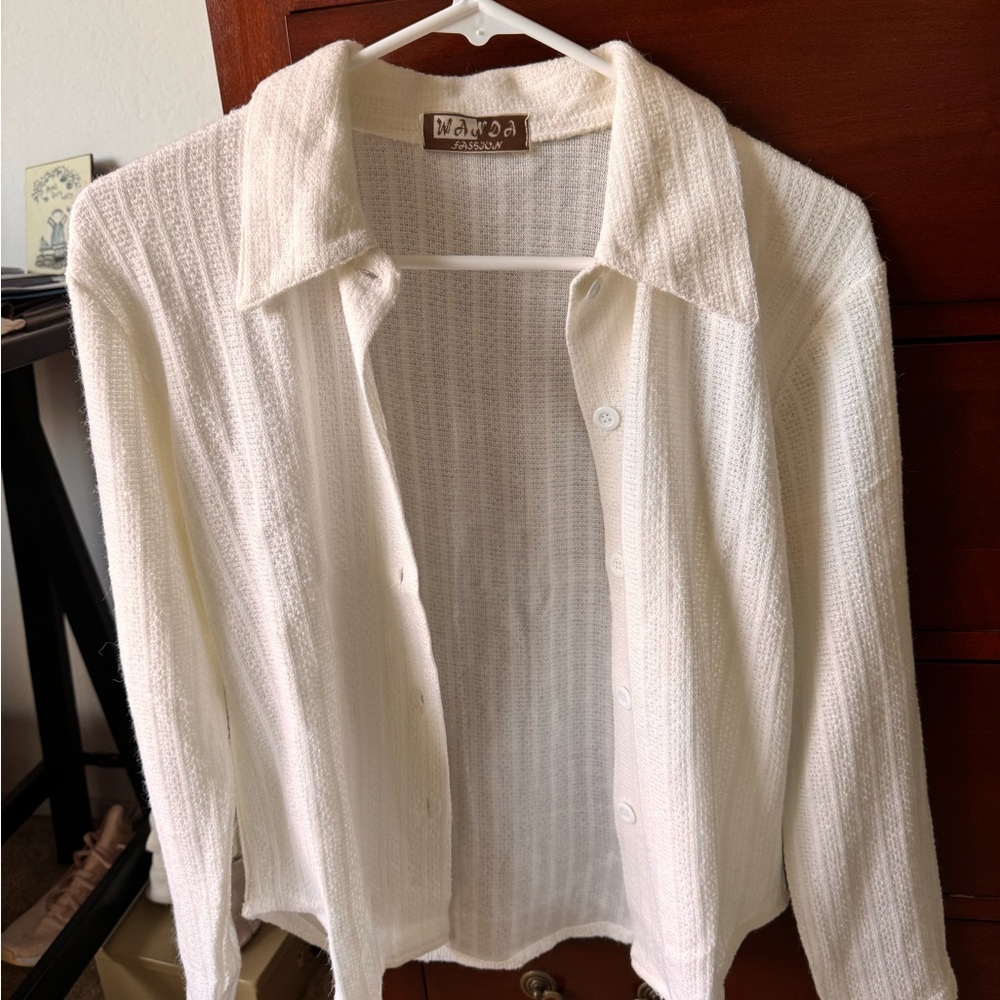White textured women shirt